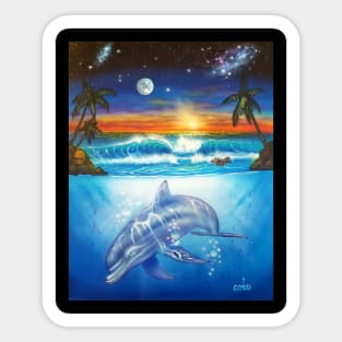 Dolphin three worlds Sticker